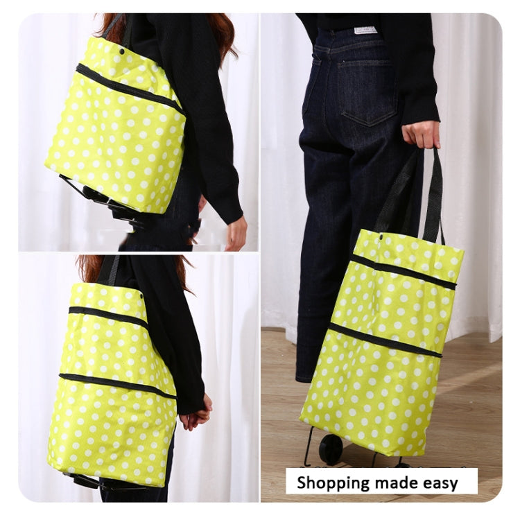 2 In 1  Oxford Cloth Shopping Bag Foldable Shopping Trolley Cart(Wavy Stripe)