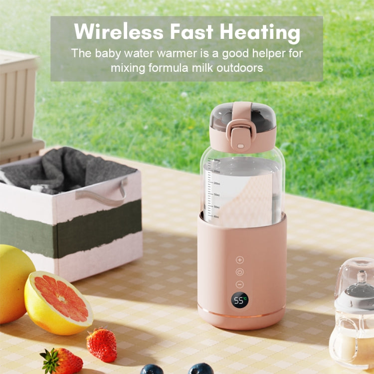 300ml Wireless Instant Water Warmer Electric Kettle for Baby Formula With 5200 mAh Battery Capacity(Pink)
