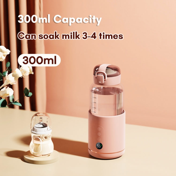 300ml Wireless Instant Water Warmer Electric Kettle for Baby Formula With 5200 mAh Battery Capacity(Pink)