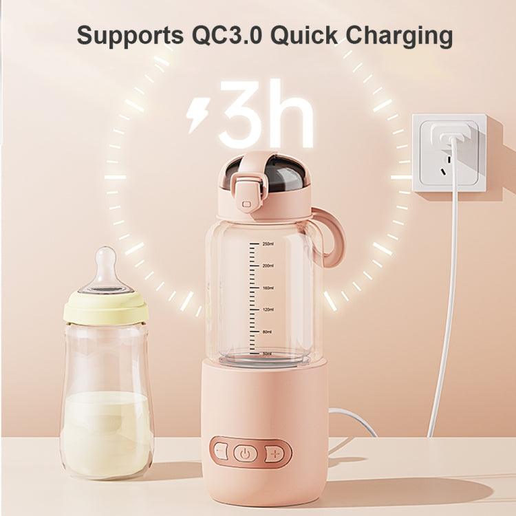 250ml Wireless Instant Water Warmer Electric Kettle for Baby Formula With 15000 mAh Battery Capacity(Pink)