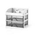 Desktop Drawer Organizer Multi-Layer Cosmetic Jewelry Box Stationery Multi-Functional Organizer, Style: 3 Layer Black Drawer (White)
