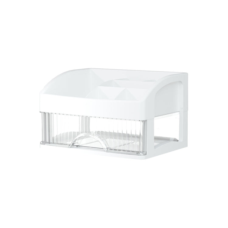 Desktop Drawer Organizer Multi-Layer Cosmetic Jewelry Box Stationery Multi-Functional Organizer, Style: 2 Layer White Drawer (White)