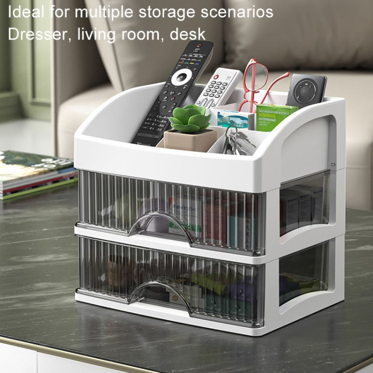 Desktop Drawer Organizer Multi-Layer Cosmetic Jewelry Box Stationery Multi-Functional Organizer, Style: 3 Layer White Drawer (White)
