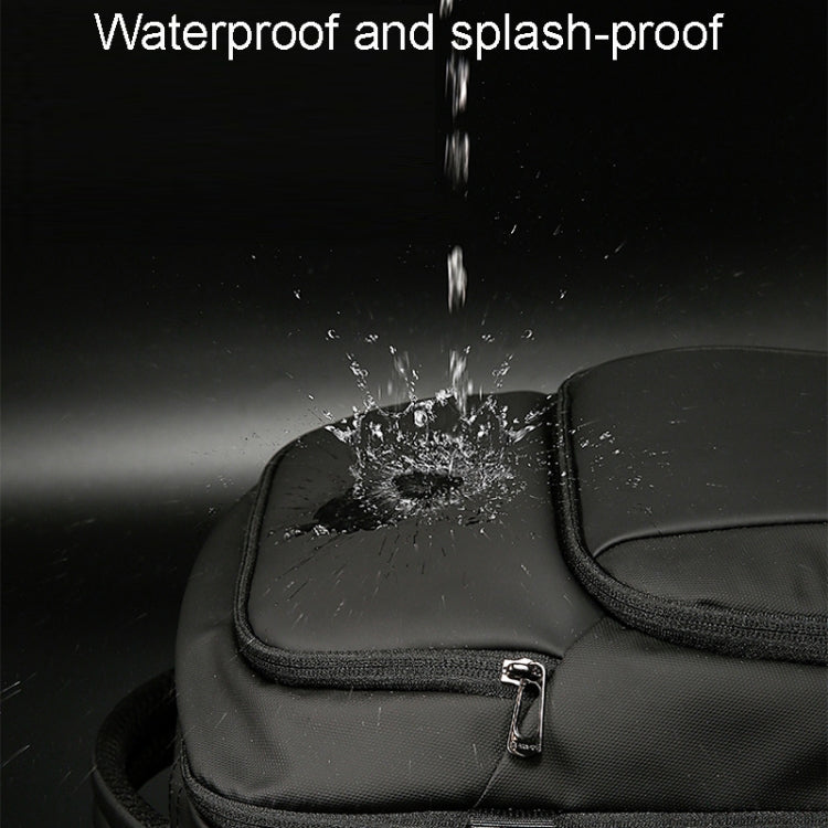 BANGE BG-7690 Mens Business Double-Shoulder Backpack Large Capacity Waterproof Traveling Computer Bag(Black)