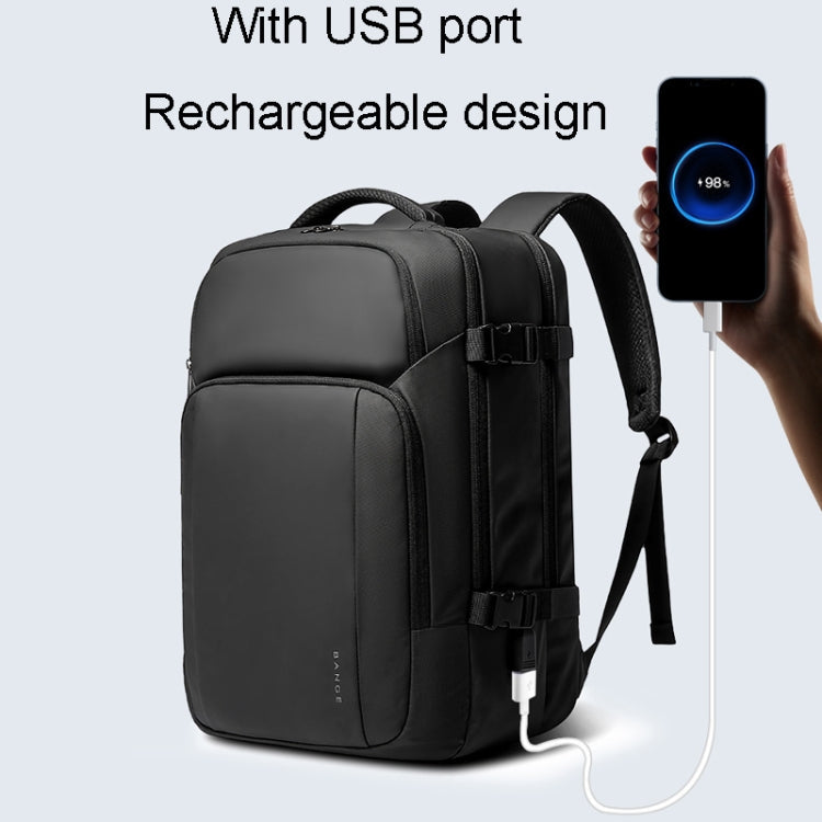 BANGE BG-7690 Mens Business Double-Shoulder Backpack Large Capacity Waterproof Traveling Computer Bag(Black)