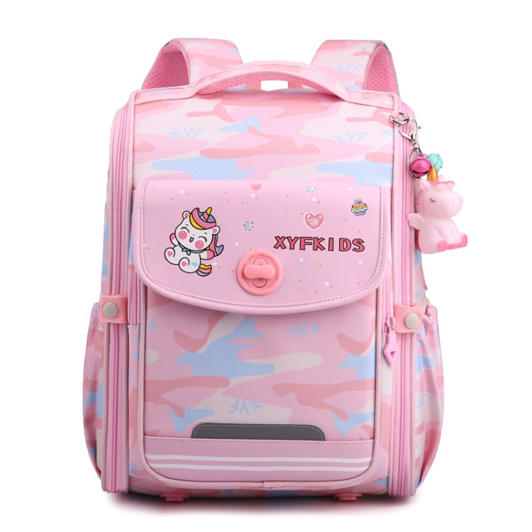 XYFKIDS Girls Cute Shoulder Backpack Dual Student Schoolbag Kids Casual Space Bag(Pink)