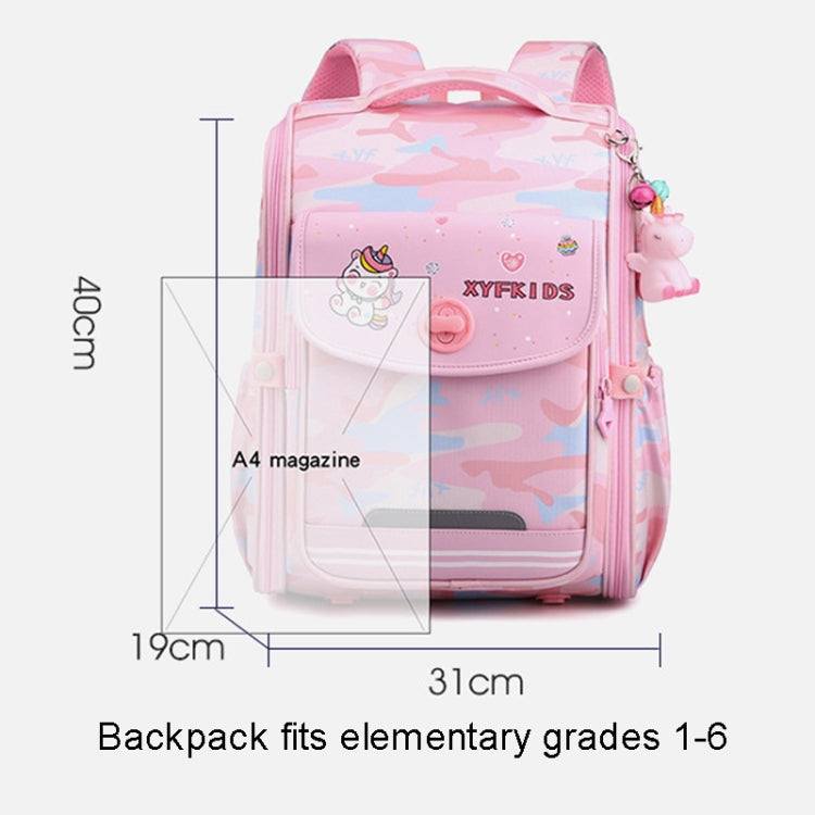 XYFKIDS Girls Cute Shoulder Backpack Dual Student Schoolbag Kids Casual Space Bag(Gray Purple)