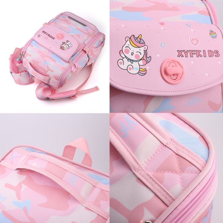 XYFKIDS Girls Cute Shoulder Backpack Dual Student Schoolbag Kids Casual Space Bag(Gray Purple)