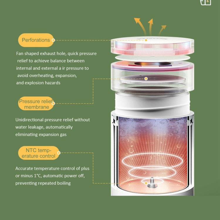 300W 500ml Electric Heating Water Cup Smart Boiling Kettle Temperature Control Kettle, Spec: SUS304 UK Plug