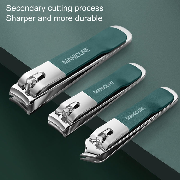 4pcs /Set Stainless Steel Nail Knife Set Household Portable Rotating Bag Nail Cutting Tool, Color: Dark Green