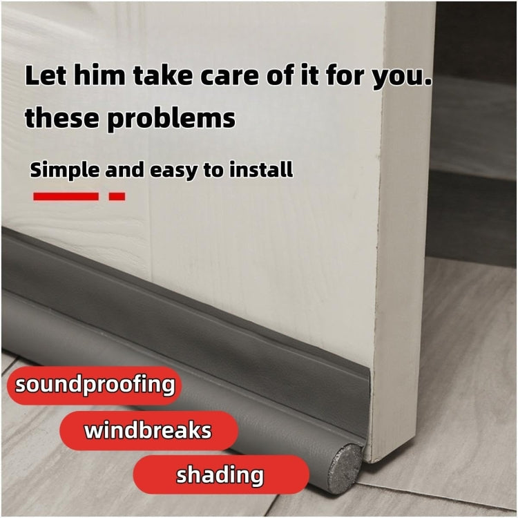 Door Bottom Seal Strip Door Seam Soundproof Windproof Sticker Door Foot Down Gap Self-Adhesive Blocking Strip(Unilateral Gray)