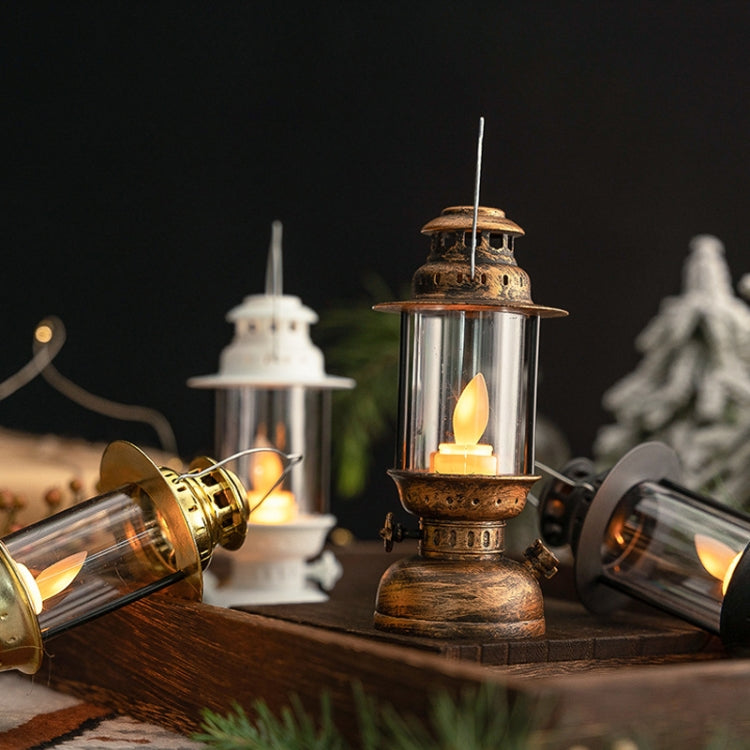 Retro LED Electronic Portable Lights Christmas Decoration Night Lights, Style: Candle (Black)