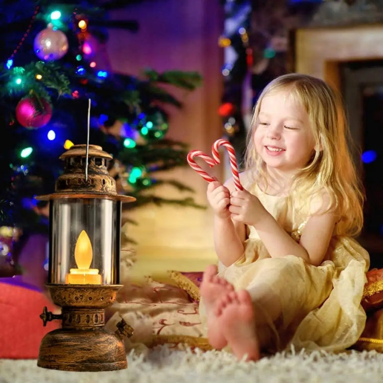 Retro LED Electronic Portable Lights Christmas Decoration Night Lights, Style: Candle (Black)