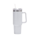 40oz Car Cup Double-Layer Vacuum Cup With Straw Handle Stainless Steel Thermos Cup(Gen1 White)
