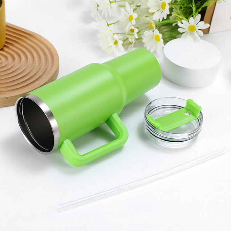 40oz Car Cup Double-Layer Vacuum Cup With Straw Handle Stainless Steel Thermos Cup(Gen1 Black)