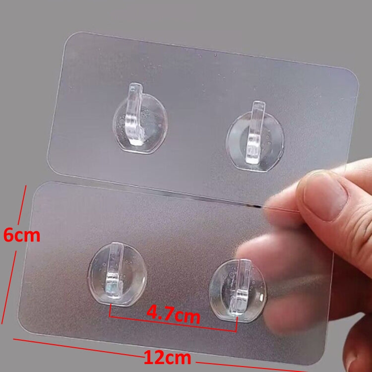 30pcs /Pack Double Hook for Paper Towels Plastic Traceless Sticky Hook(Transparent)
