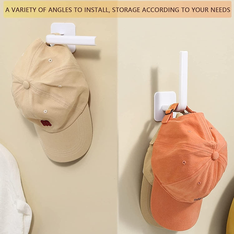 2pcs Baseball Hat Wall Self-Adhesive Hanging Shelf Rack Hook(White)