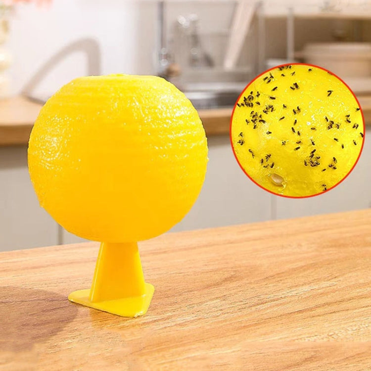 8cm Fruit Fly Balls for Indoor Use Insect Trap Sticky Insect Balls(Yellow With Base+Double-side Glue)
