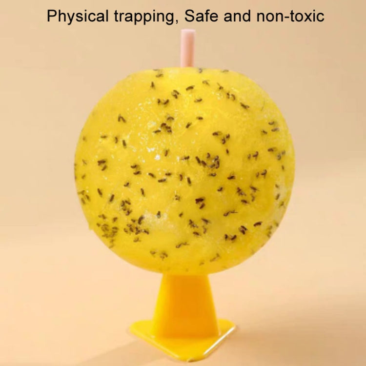 8cm Fruit Fly Balls for Indoor Use Insect Trap Sticky Insect Balls(Yellow With Base+Double-side Glue)