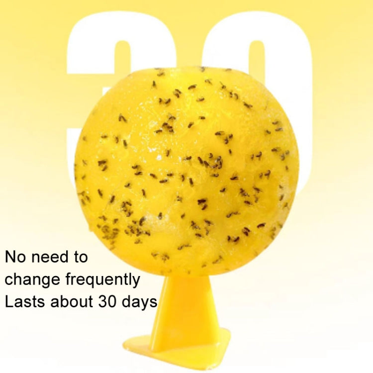 8cm Fruit Fly Balls for Indoor Use Insect Trap Sticky Insect Balls(Yellow With Base+Double-side Glue)