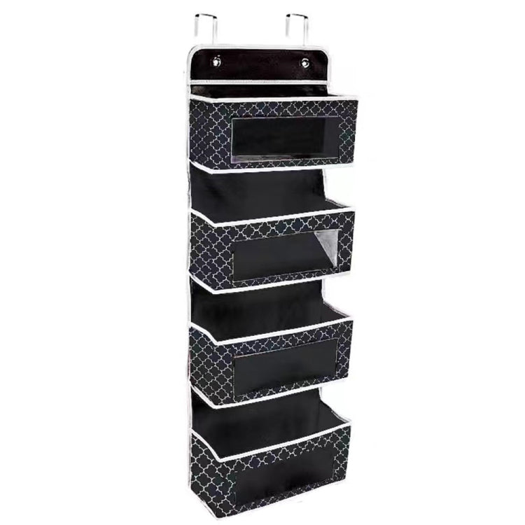 GD03 Wall-Mounted Fabric Storage Bag Wardrobe Room Door Behind Hanging Bag, Color: Lantern Flower 4-grids