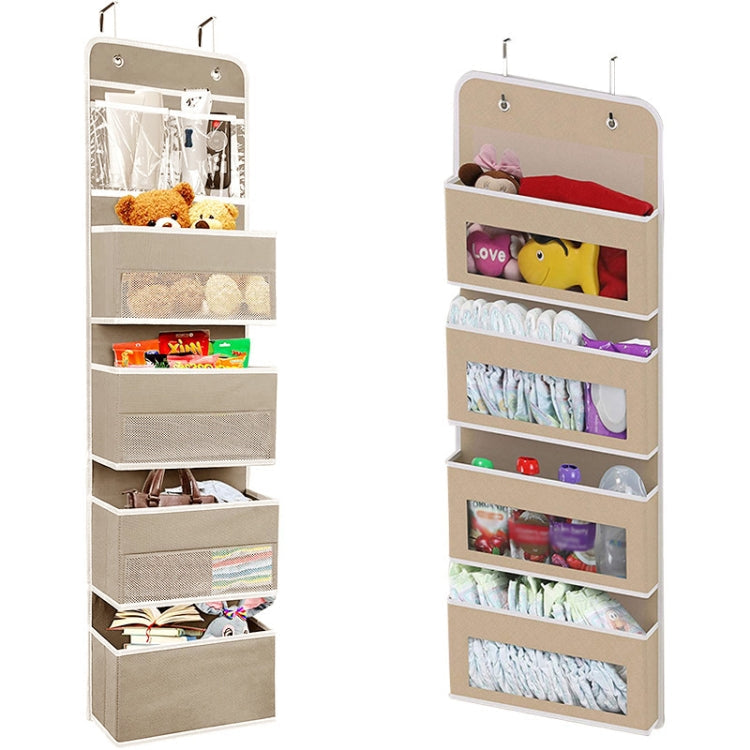 GD03 Wall-Mounted Fabric Storage Bag Wardrobe Room Door Behind Hanging Bag, Color: Lantern Flower 4-grids