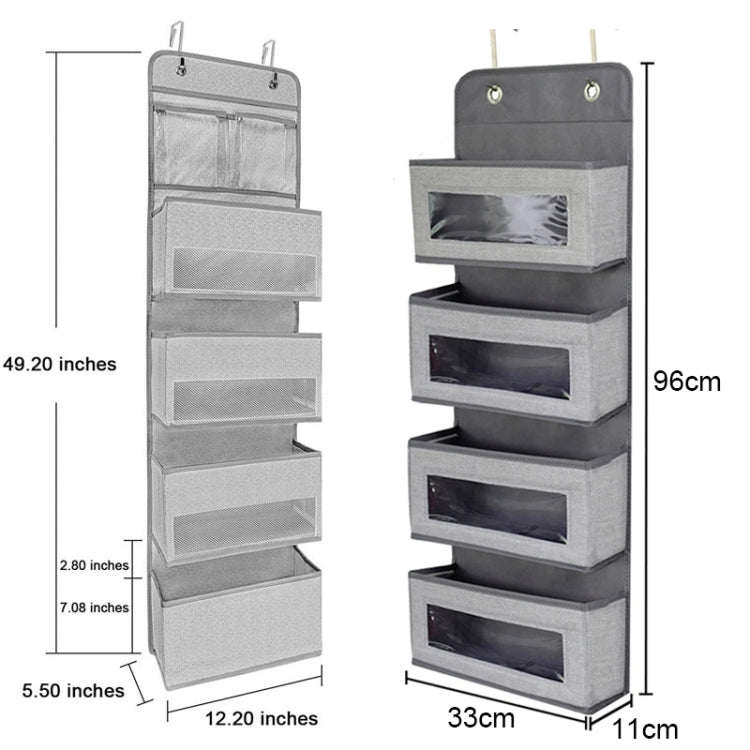 GD03 Wall-Mounted Fabric Storage Bag Wardrobe Room Door Behind Hanging Bag, Color: Lantern Flower 4-grids