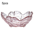 5pcs /Set Hammer Glass Cherry Blossom Dish House Sauce Plate Small Dish, Color: Pink