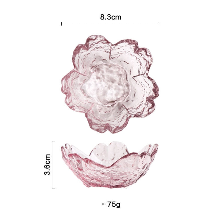 5pcs /Set Hammer Glass Cherry Blossom Dish House Sauce Plate Small Dish, Color: Pink
