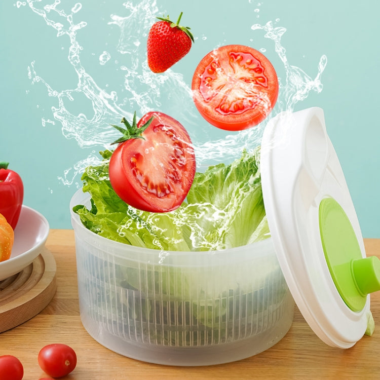 Multifunctional Vegetable Dehydrator Large Capacity Kitchen Drain Basket Household Grater Slicer(Green)