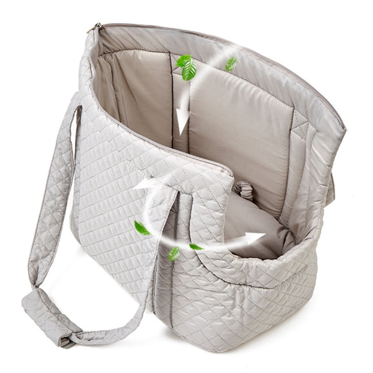 Pet Handbag Autumn And Winter Shoulder Cat Outing Bag, Color: Light Gray