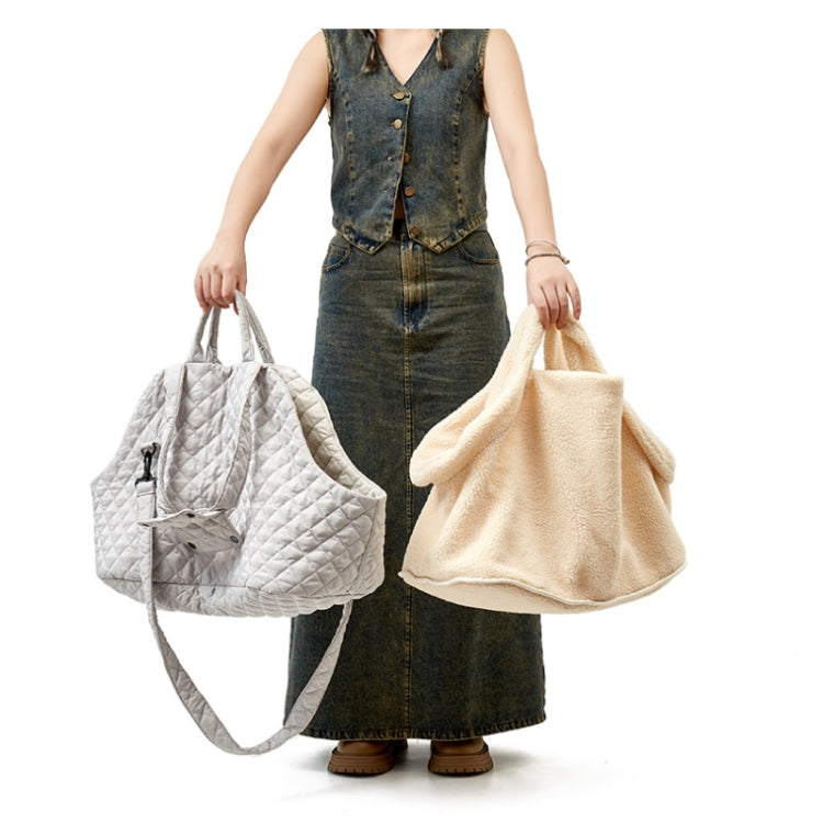 Pet Handbag Autumn And Winter Shoulder Cat Outing Bag, Color: Large Beige Camel