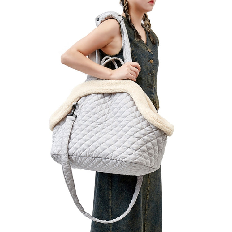 Pet Handbag Autumn And Winter Shoulder Cat Outing Bag, Color: Large Beige Camel