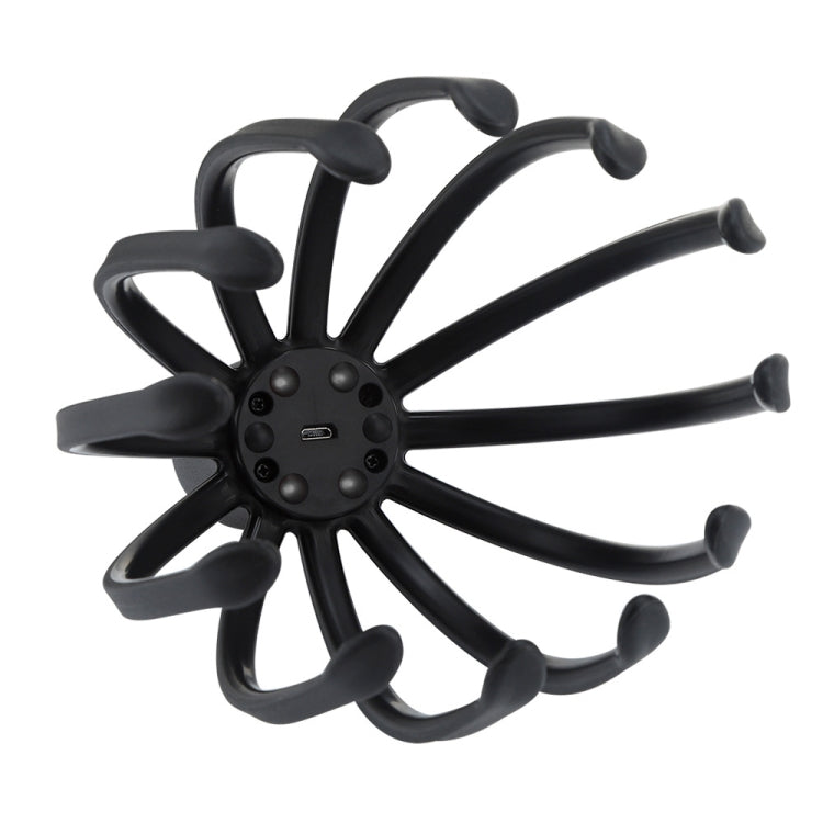 Electrical Scalp Massager Multi-Claw Vibrating Stress Relief Stimulating Hair Scratcher(Black)