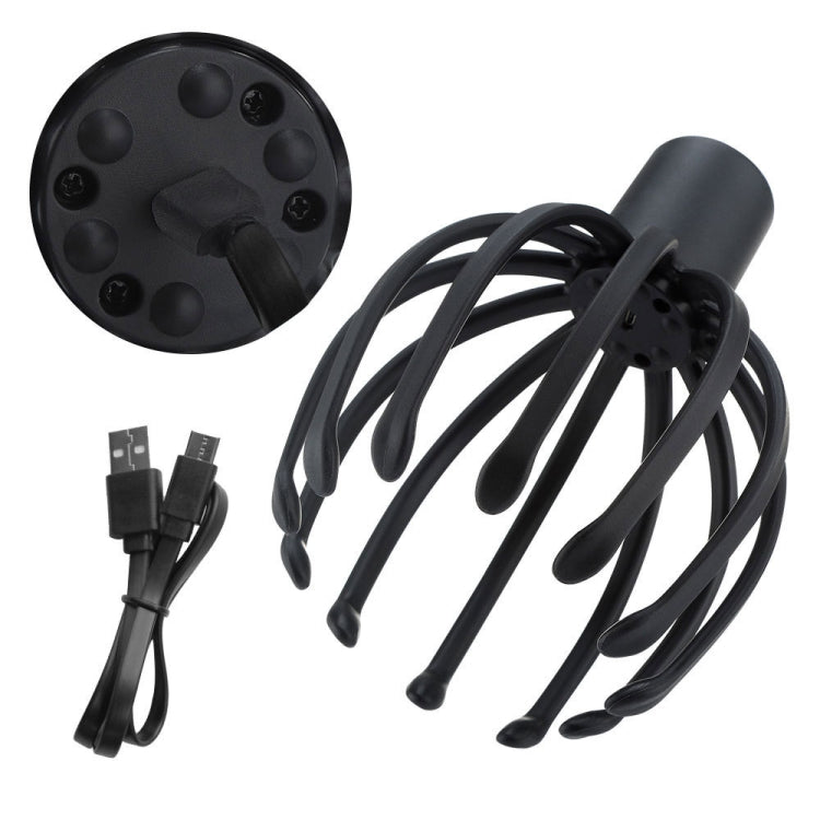 Electrical Scalp Massager Multi-Claw Vibrating Stress Relief Stimulating Hair Scratcher(Black)