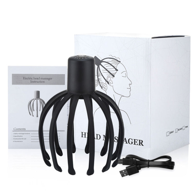 Electrical Scalp Massager Multi-Claw Vibrating Stress Relief Stimulating Hair Scratcher(Black)