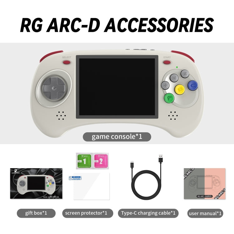 ANBERNIC RG ARC-D Handheld Game Console 4-Inch IPS Screen Linux / Android 11 System Portable Video Arcade 128G(Gray)