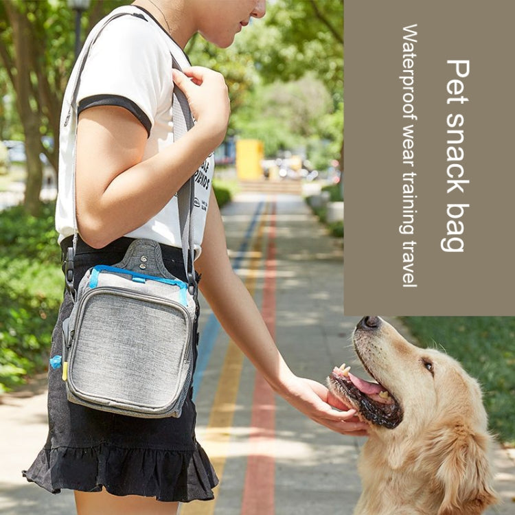 25x17x12cm Portable Pet Training Bag For Outings Dog Pet Snack Waist Bag(Little Dance Dragon Gray+Blue)