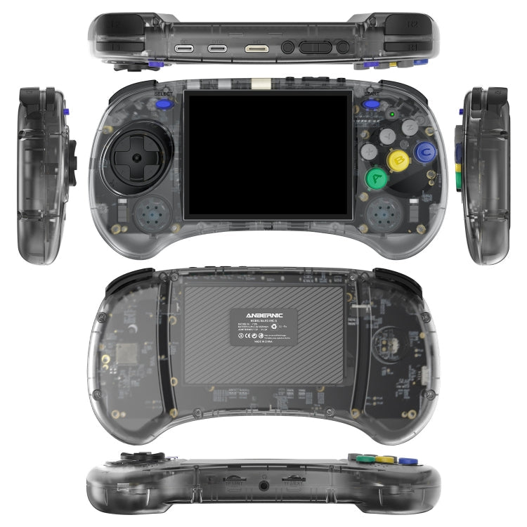 ANBERNIC RG ARC-S Handheld Game Console 4-Inch IPS Screen Linux System Portable Video Arcade 128G(Transparent Blue)