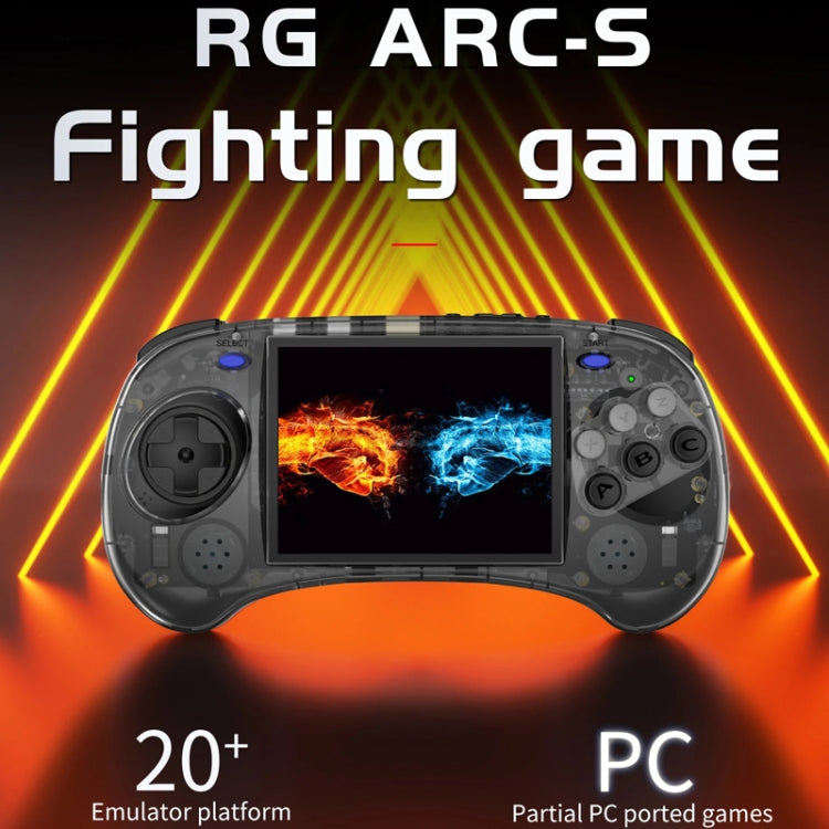 ANBERNIC RG ARC-S Handheld Game Console 4-Inch IPS Screen Linux System Portable Video Arcade 256G(Transparent Blue)