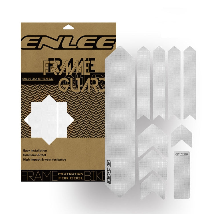 ENLEE 10pcs /Set Mountain Bike Frame Anti-Scratch Sticker Waterproof Protective Film For Cycling Equipment, Model: Transparent Model
