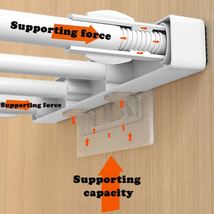 5pcs Long Double Row Partition Tray Adhesive Shelf Support Plastic Closet Cabinet Shelf Support Clip Punch Free Wall Hanger Sticker