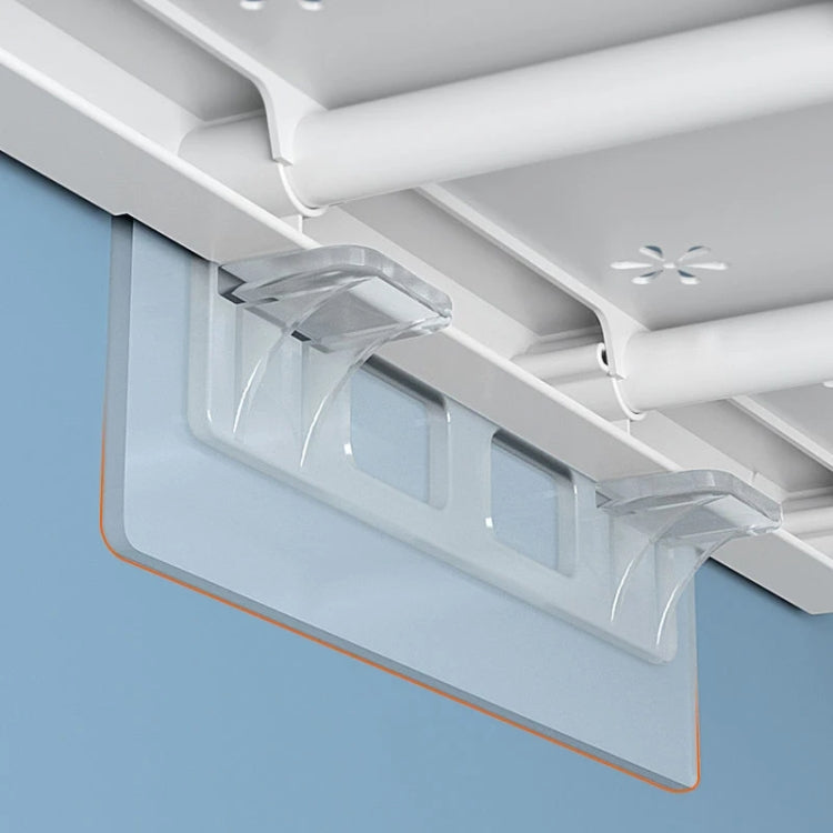 5pcs Long Double Row Partition Tray Adhesive Shelf Support Plastic Closet Cabinet Shelf Support Clip Punch Free Wall Hanger Sticker