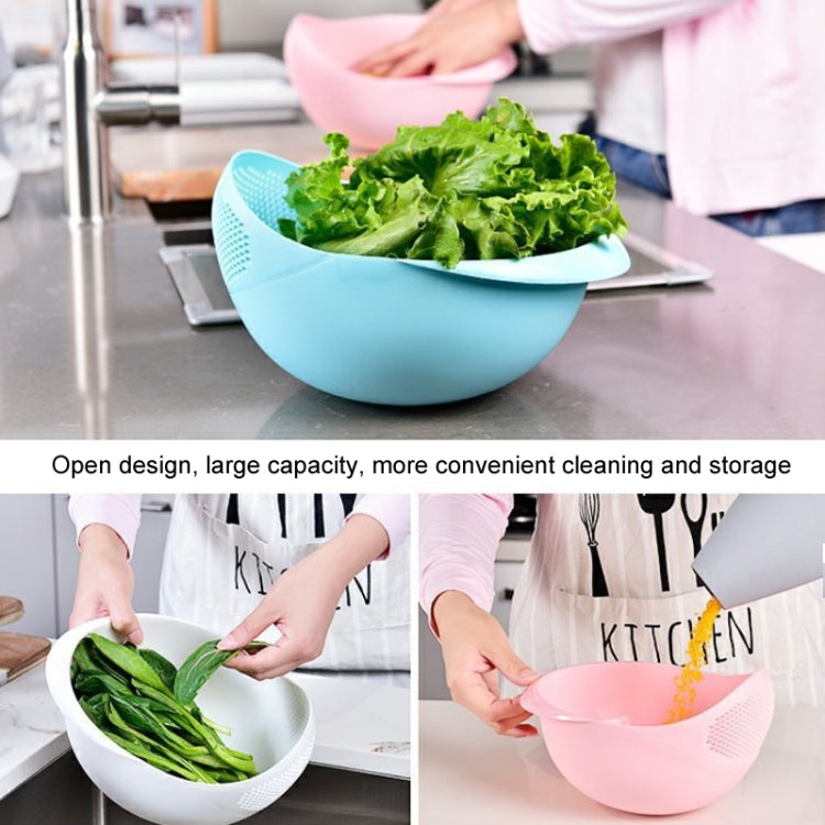 Kitchen Rice Sieve Multifunctional Draining Washing Basket(White)