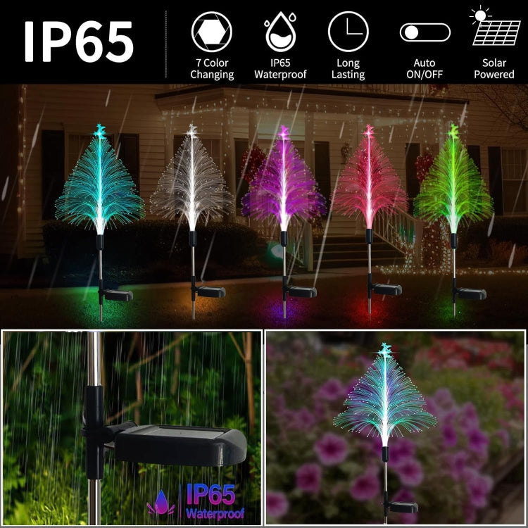 Star Moon Transparent Christmas Tree Solar Light Outdoor Atmosphere Lighting Outdoor Waterproof Glowing Festival Decorative Lamp