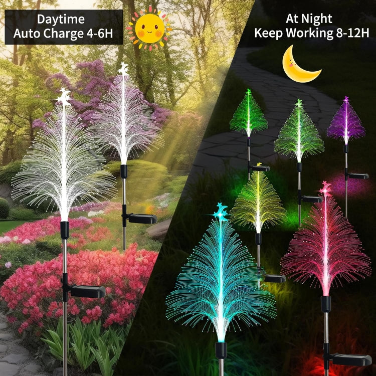 Star Moon Transparent Christmas Tree Solar Light Outdoor Atmosphere Lighting Outdoor Waterproof Glowing Festival Decorative Lamp