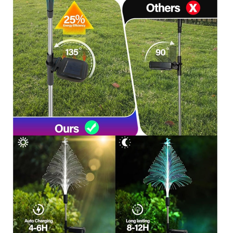 Star Moon Transparent Christmas Tree Solar Light Outdoor Atmosphere Lighting Outdoor Waterproof Glowing Festival Decorative Lamp