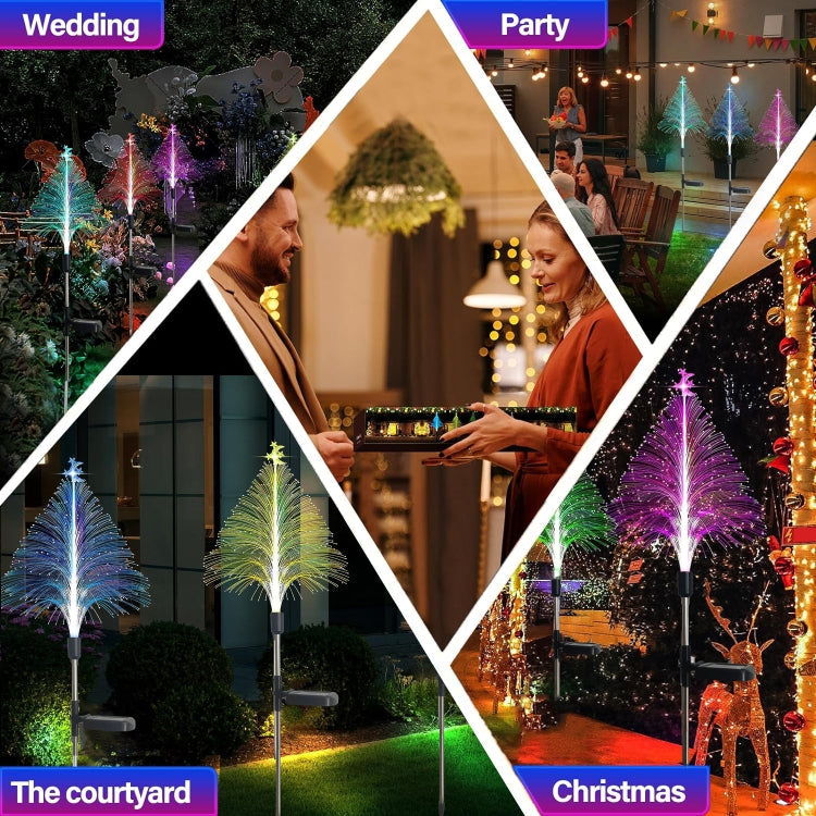 Star Moon Transparent Christmas Tree Solar Light Outdoor Atmosphere Lighting Outdoor Waterproof Glowing Festival Decorative Lamp