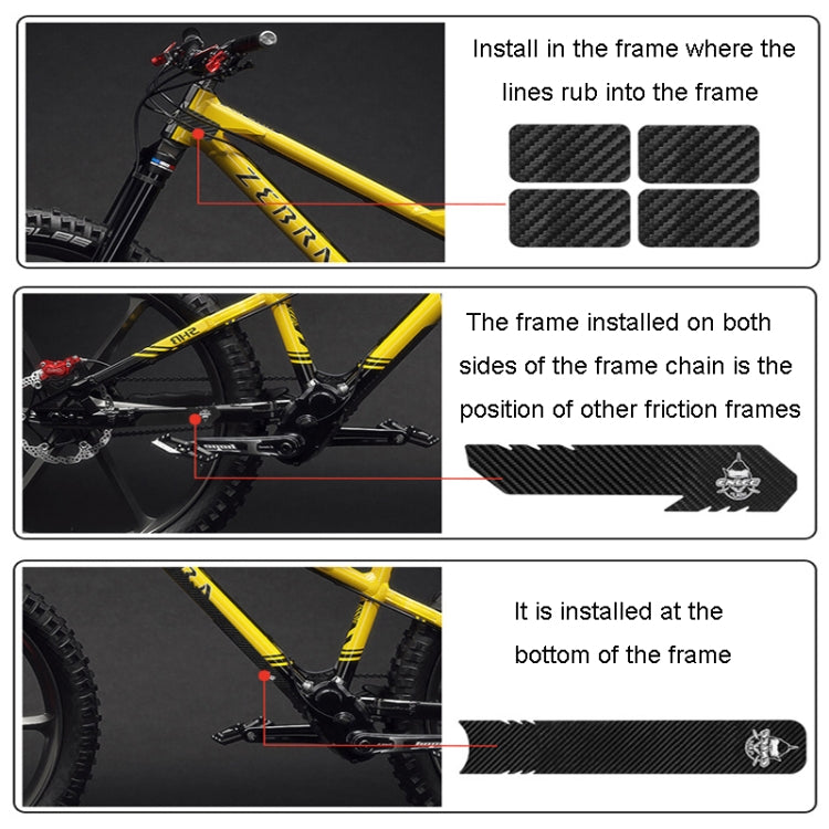 ENLEE E17305 6pcs /Set Road Bike Frame Stickers Thickened Waterproof Chain Guard Protector Decal, Model: Diamond