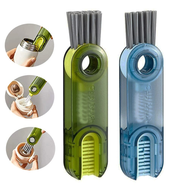 3 In 1 U shaped Cup Lid Cleaning Brush Water Bottle Cover Groove Cleaner(Green)